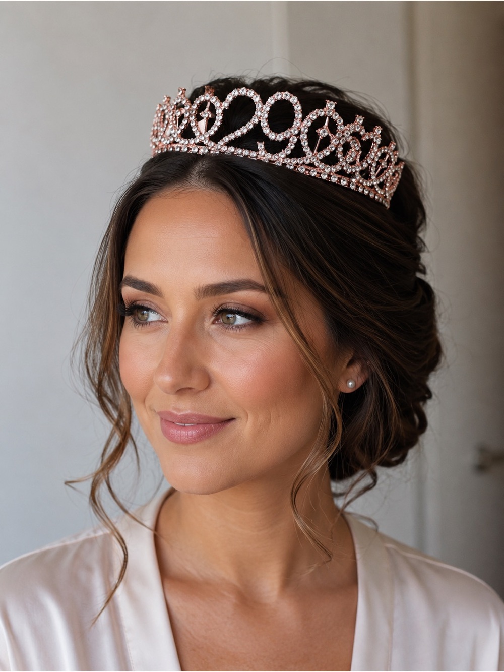 Rose Gold Crystal “29” Tiara Headband